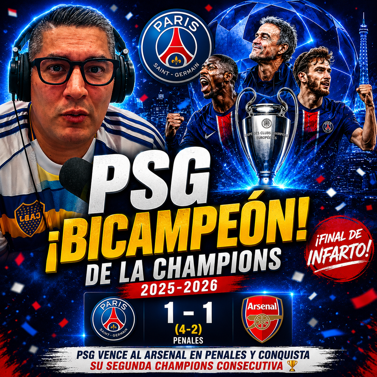 🏆⚽¡PSG HACE HISTORIA! Campeón de la Champions 2026 tras una FINAL DE INFARTO ante Arsenal😱🔥